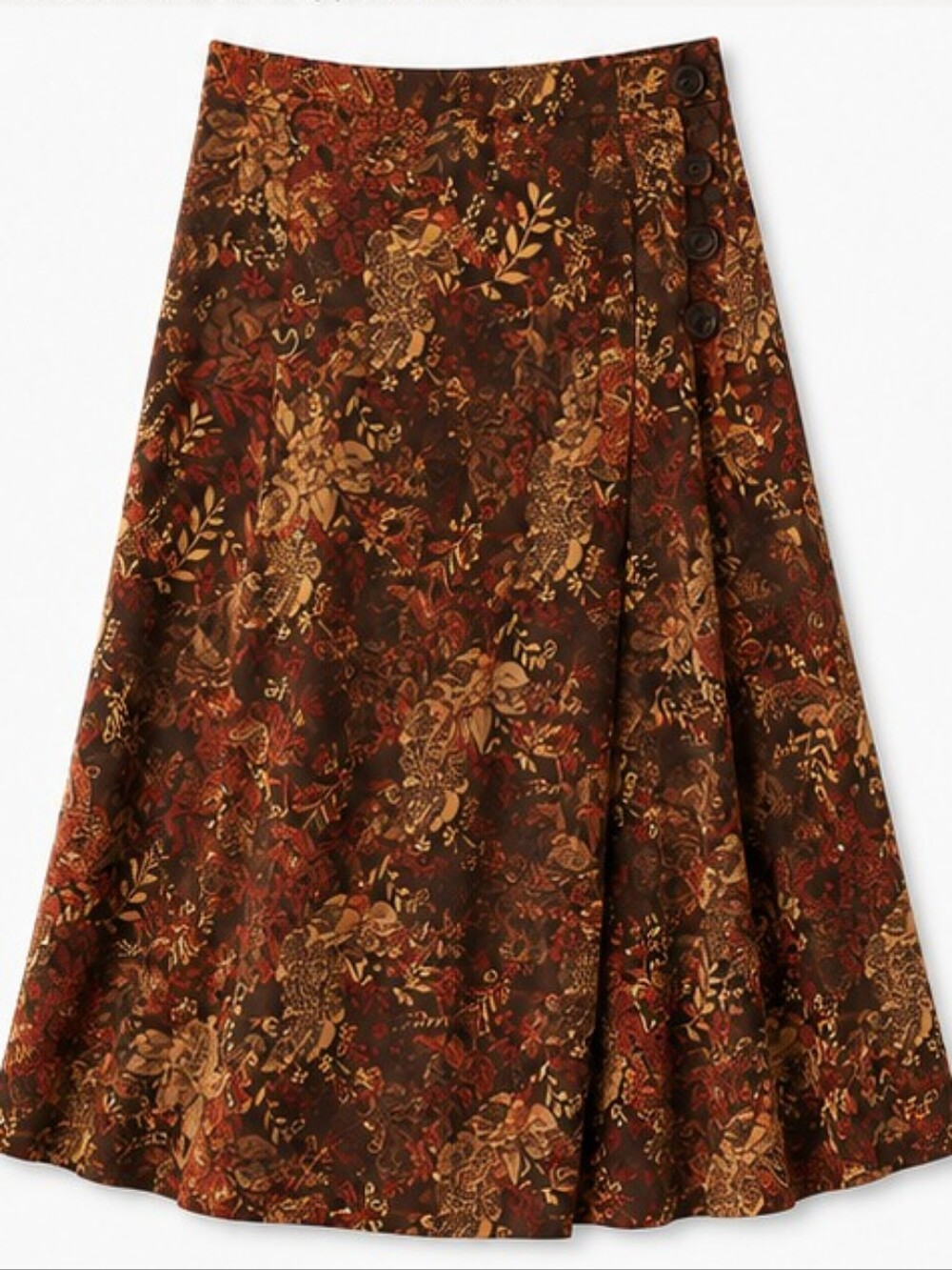 Christopher & Banks Brown Floral Maxi Skirt with Autumn Tones - Picture 3 of 7